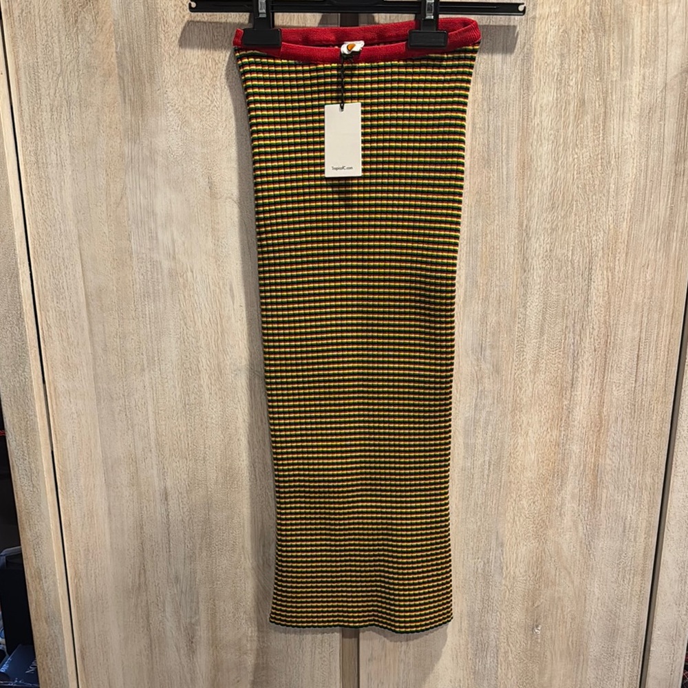 NWT Tropic of C Ribbed Knit Rasta Knit Skirt SZ: XS